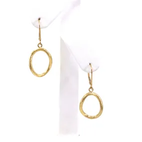 14K Gold Twisted Oval Earrings