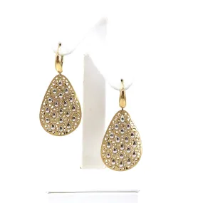 14k Large Teardrop Two Tone Earrings