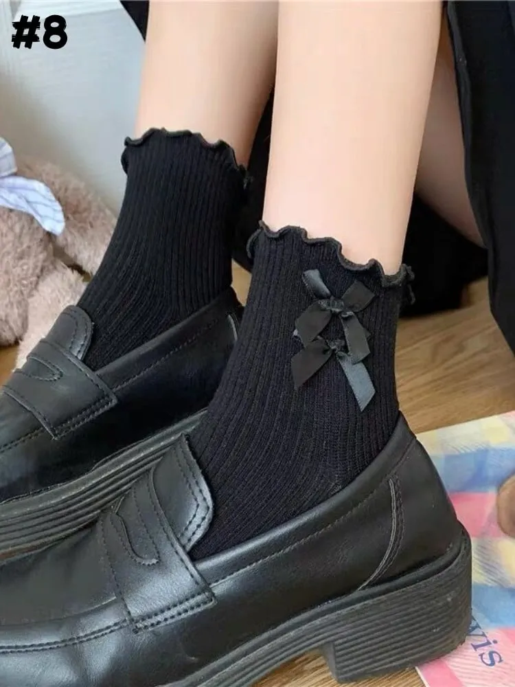 8 Options Lolita Ruffled Cuff Ankle Socks
