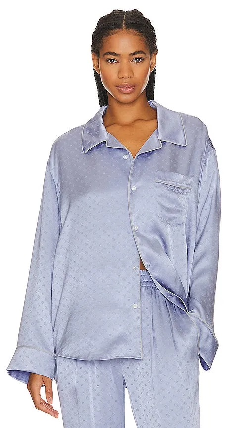 Alexander Wang Pajama Long Sleeve Shirt in Blue