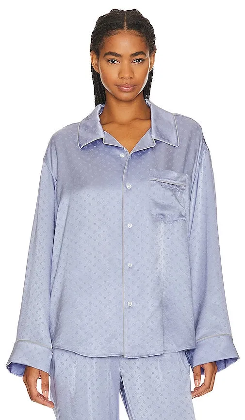 Alexander Wang Pajama Long Sleeve Shirt in Blue