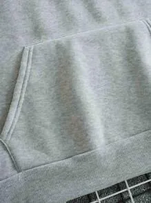 Fleece Hoodie With Slogan Print