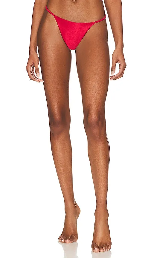fleur du mal Crystal Luxe V String in Red