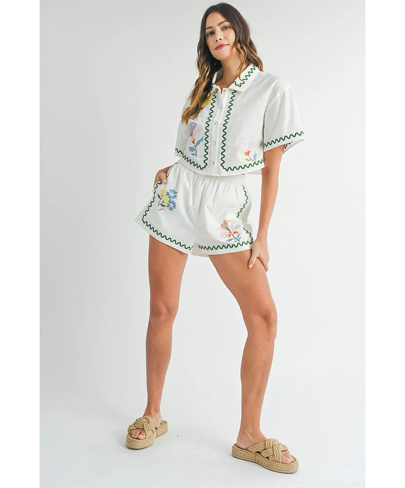 Flower Field Shorts Set