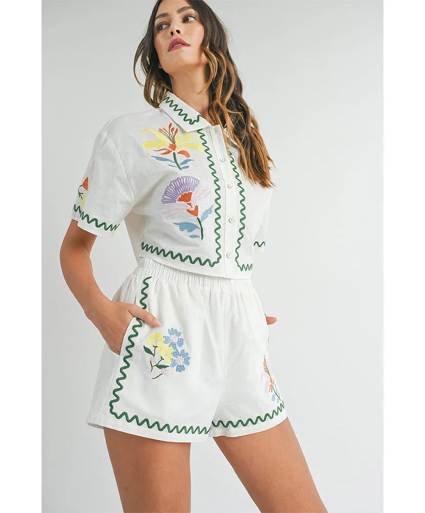 Flower Field Shorts Set