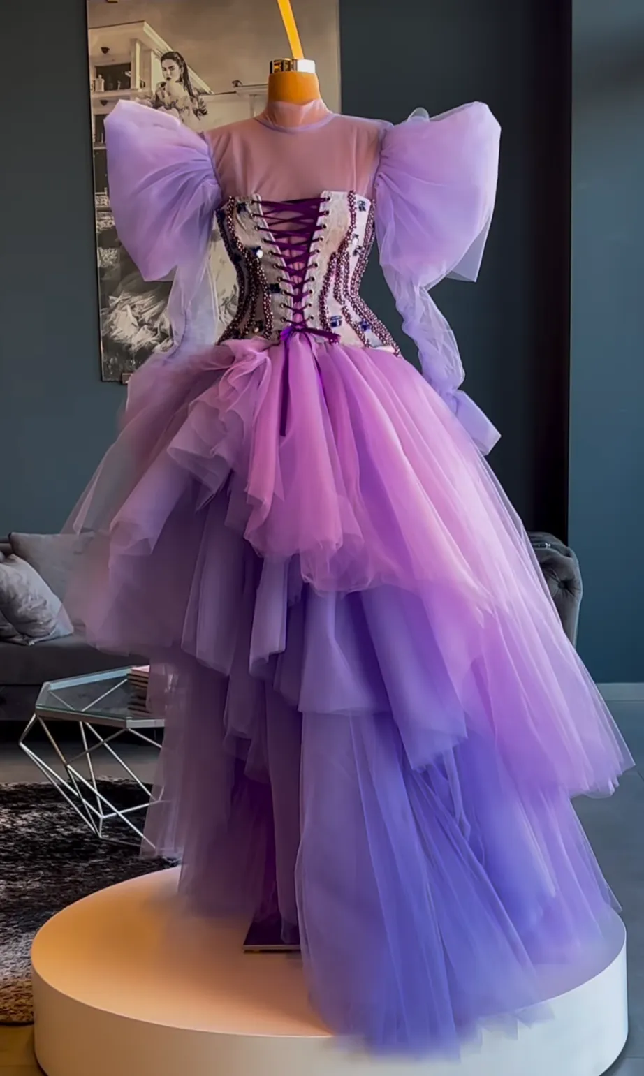 Harlee Ruffled Tulle Prom Dress