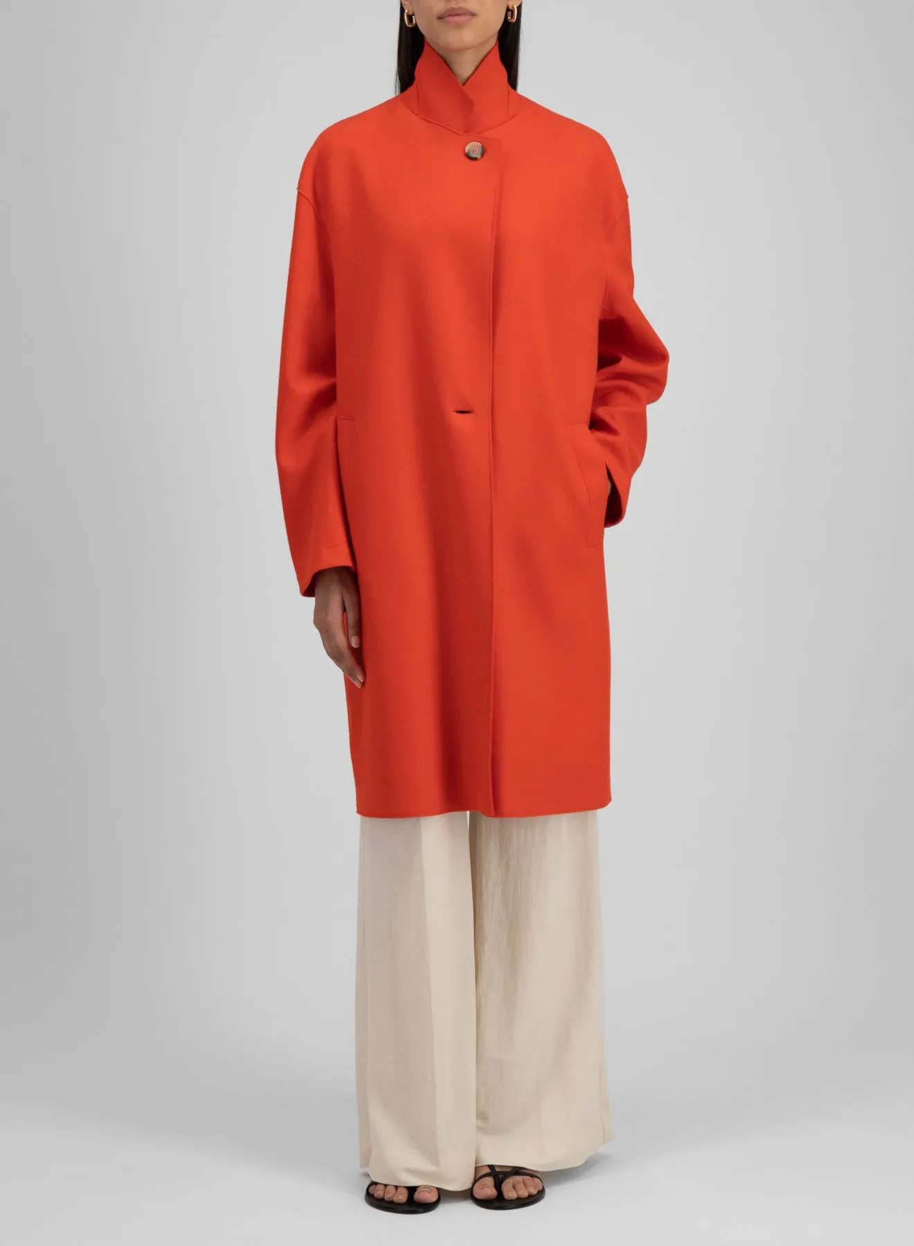 Harris Wharf Oversized Coat in Red