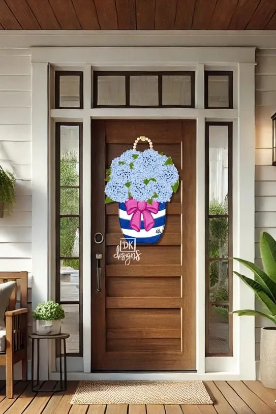 Hydrangea Jar Large Door Hanger