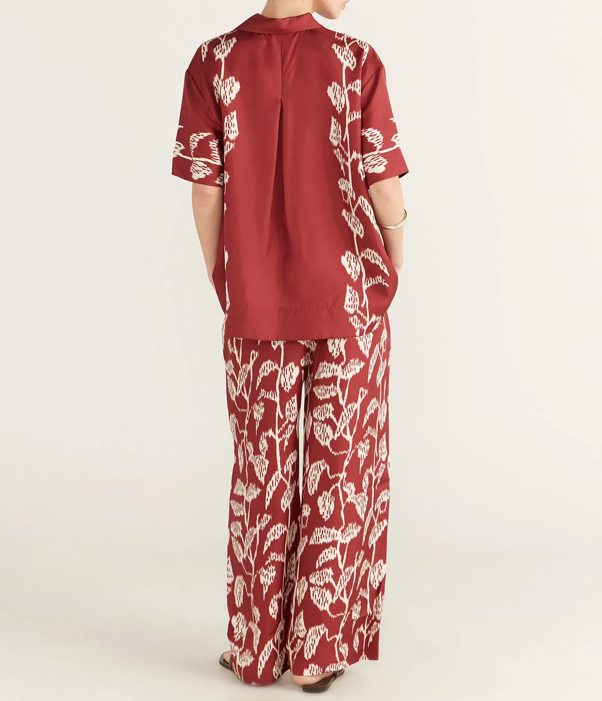 Isola Silk Trouser in Burgundy Vine
