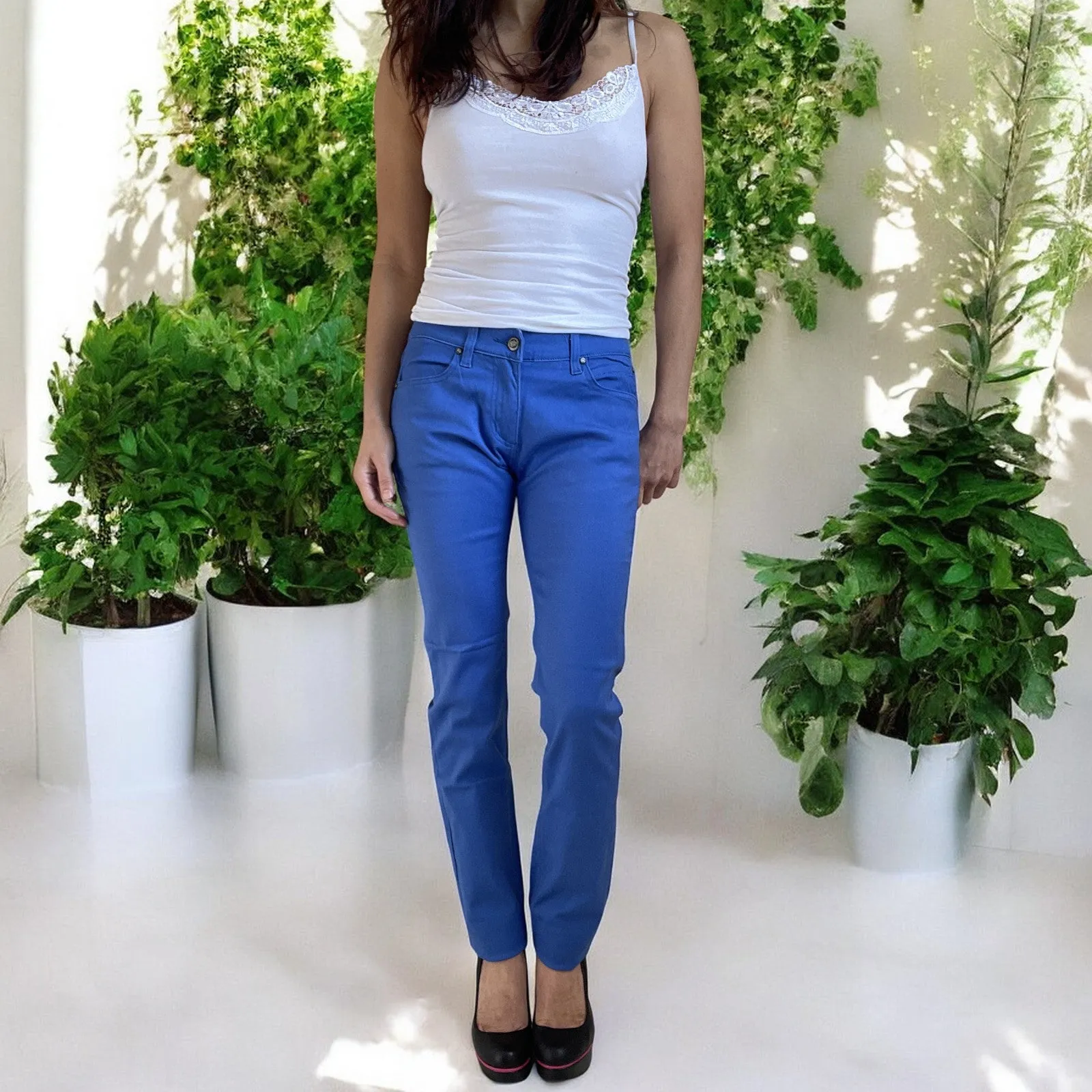 Jawbreaker Essestial Low Rise 5-Pocket Blue Stretchy Denim Slim Fit Skinny Jeans