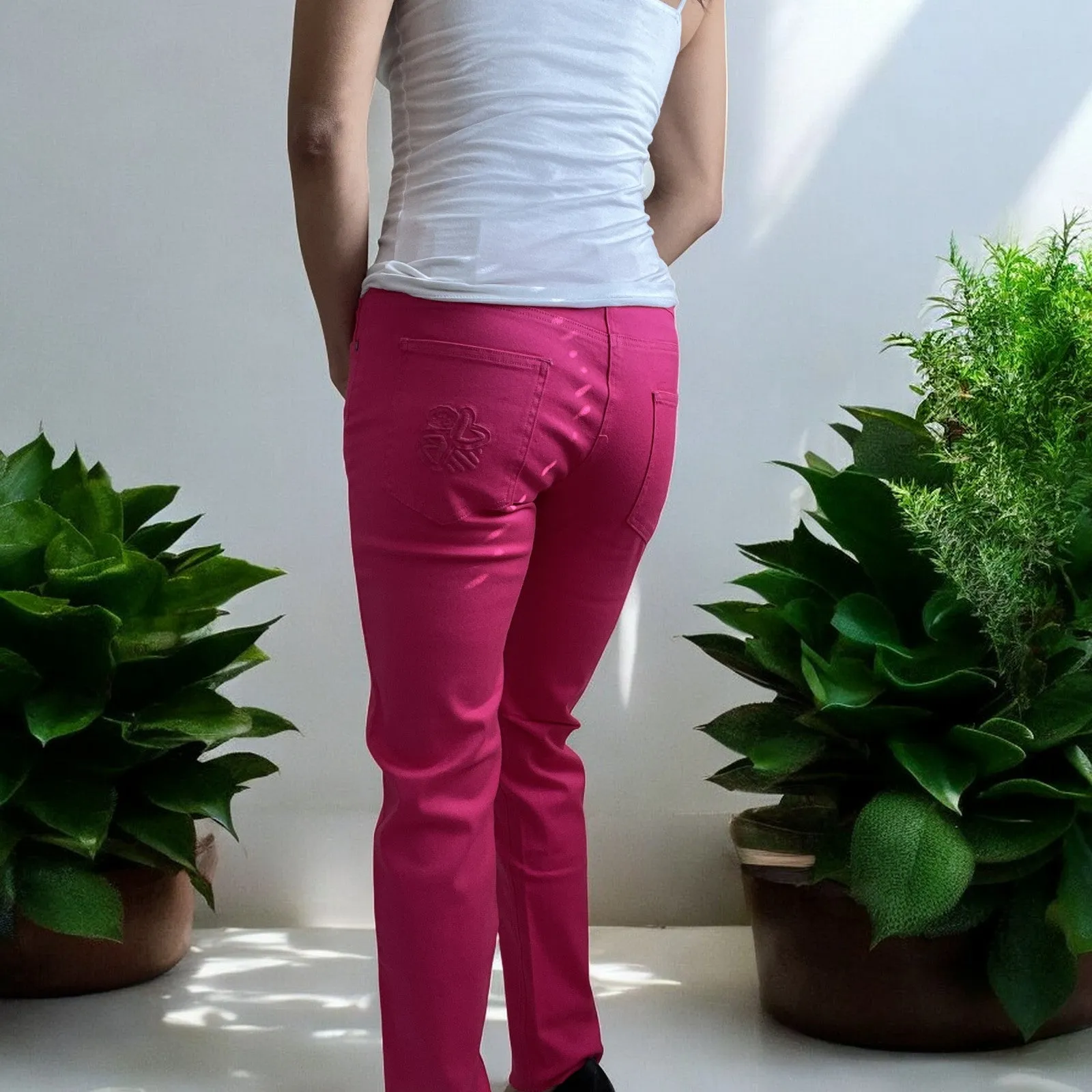 Jawbreaker Punk Rock Skinny Jeans Low Rise Pink Denim Pants 5-Pocket Style
