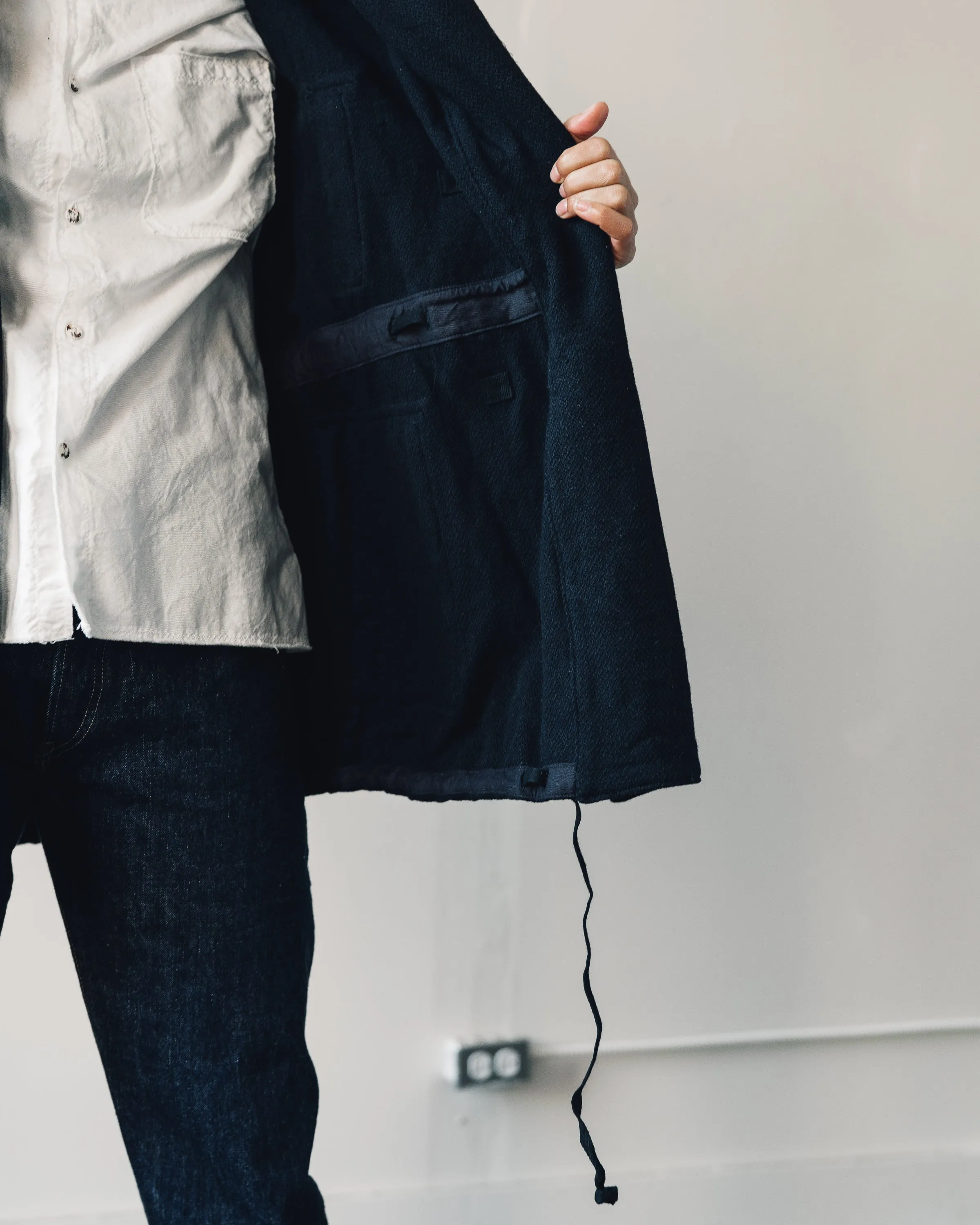 Kapital Vintage Melton Wool Ring Coat, Navy