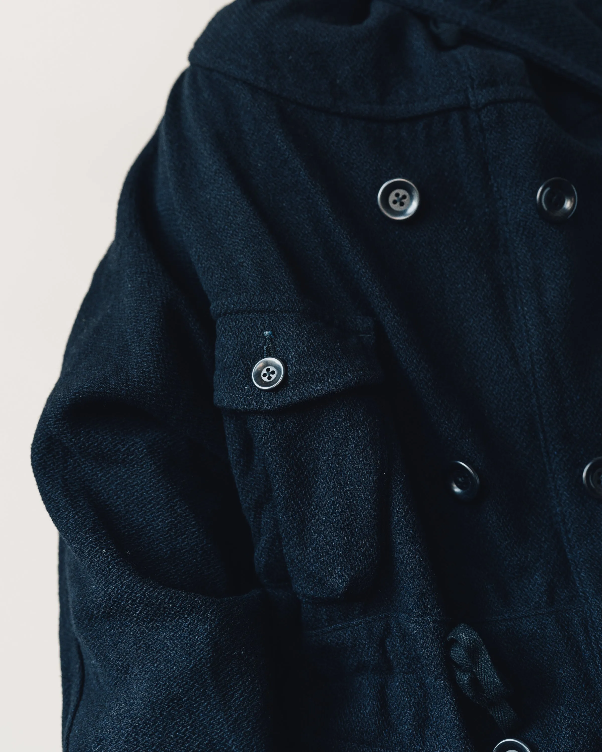 Kapital Vintage Melton Wool Ring Coat, Navy