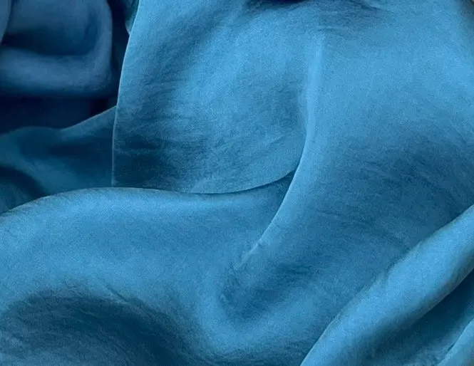 Lightweight  satin fabric by the yard - Dark teal  solid color