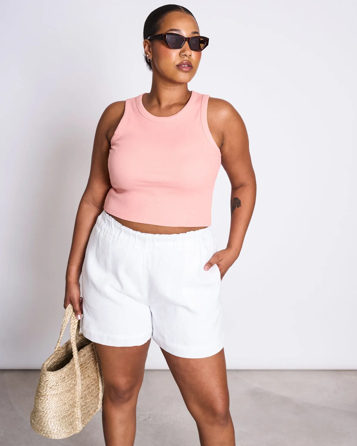 LINEN SHORTS TOURNAI WHITE