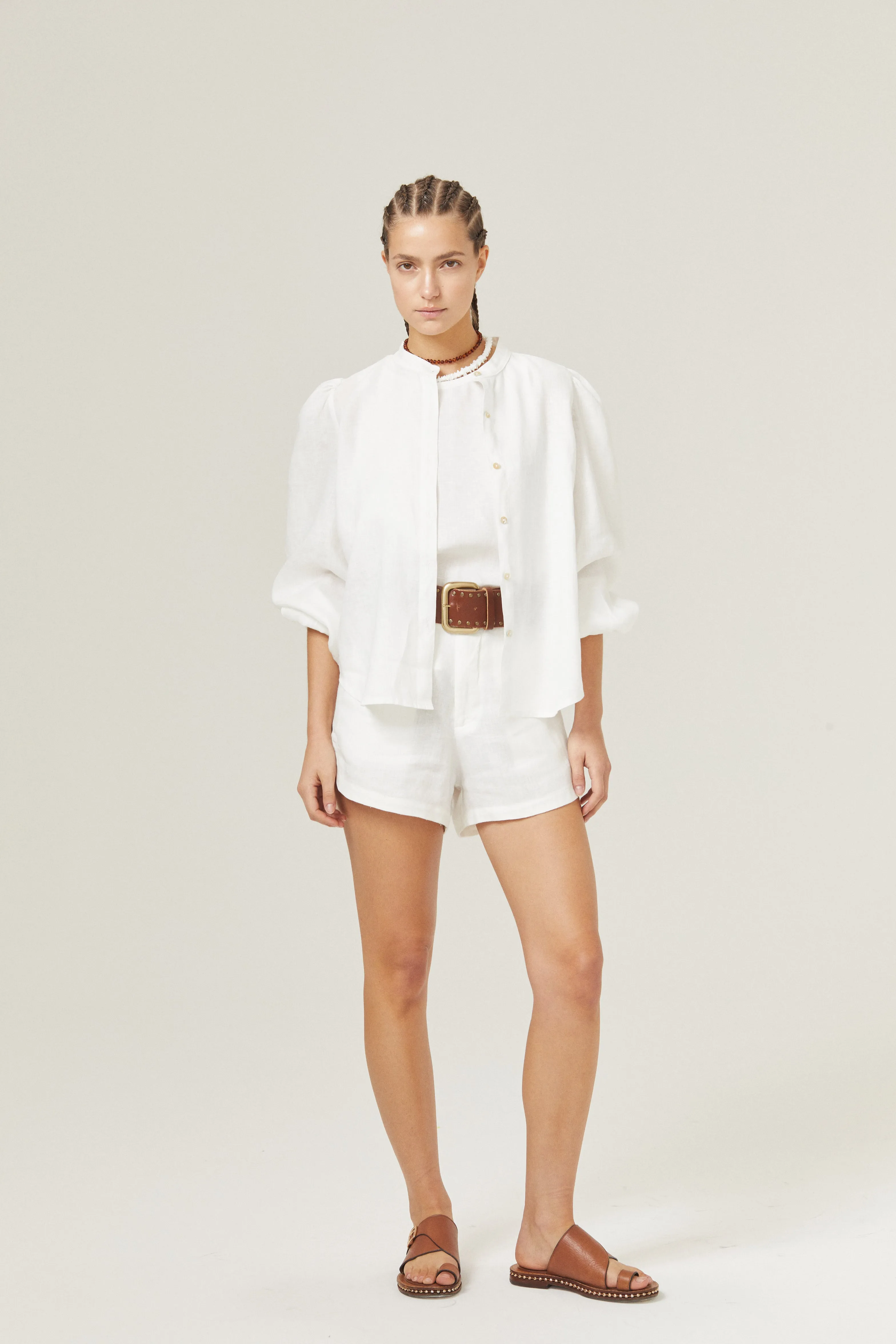 Moon Linen Shorts - Off-White