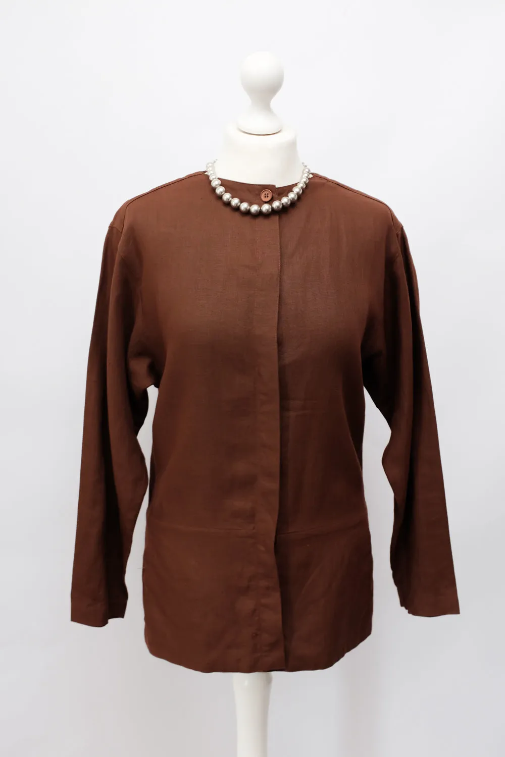 PURE LINEN CHOCOLATE BLAZER