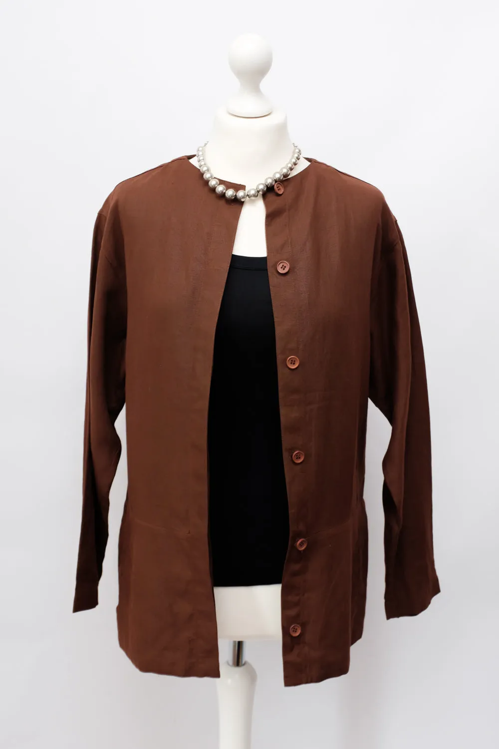 PURE LINEN CHOCOLATE BLAZER