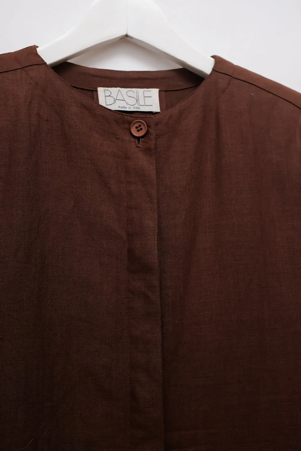 PURE LINEN CHOCOLATE BLAZER