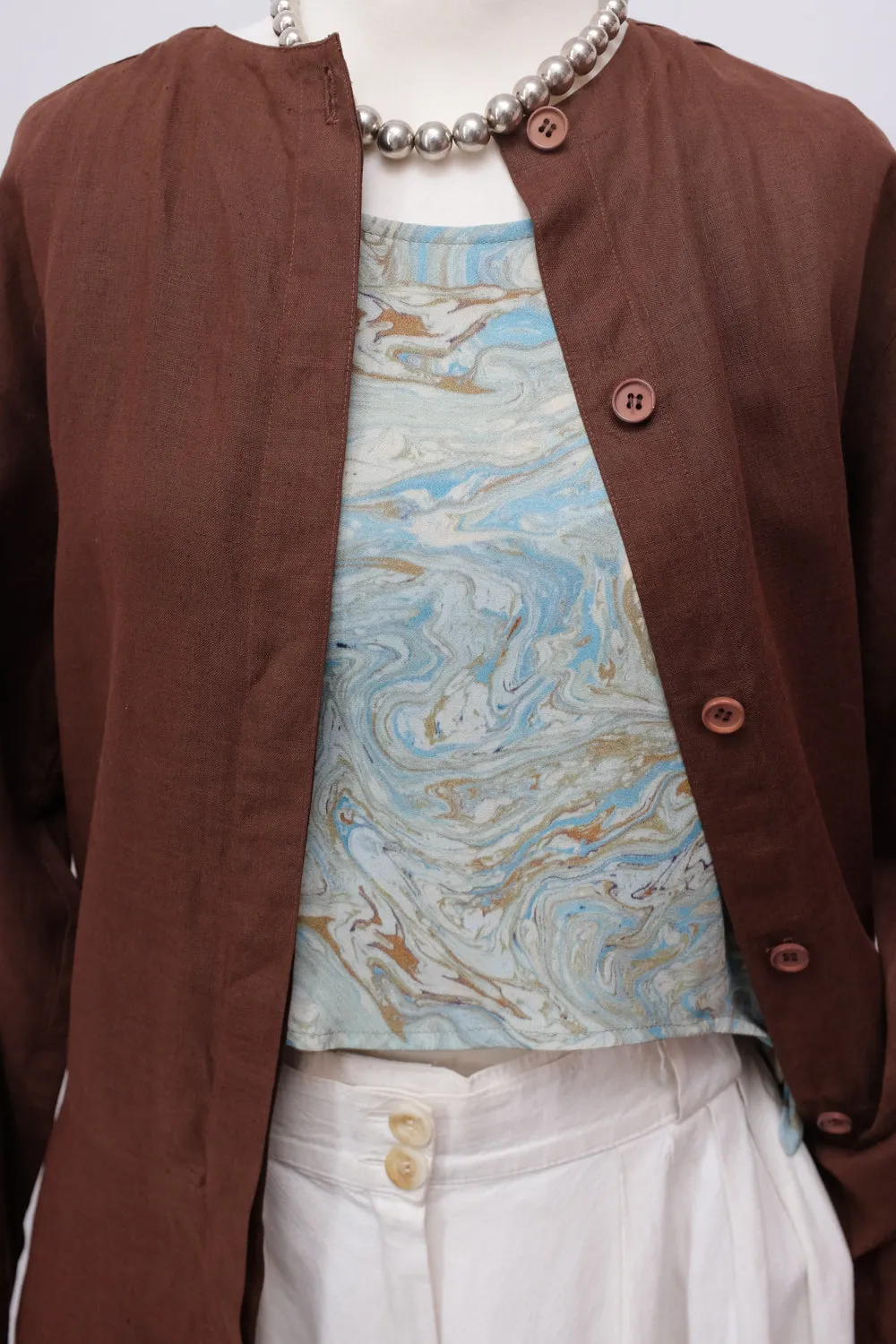 PURE LINEN CHOCOLATE BLAZER