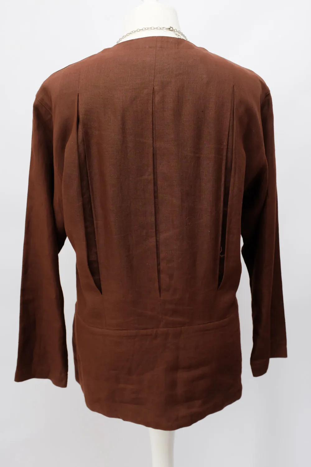 PURE LINEN CHOCOLATE BLAZER