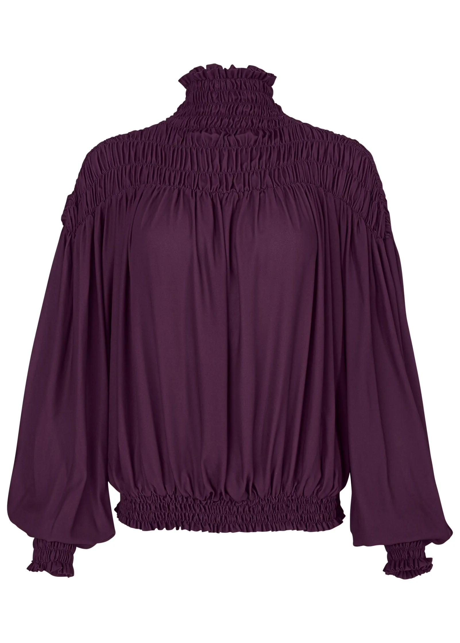 Smocked Detail Top - Dark Purple