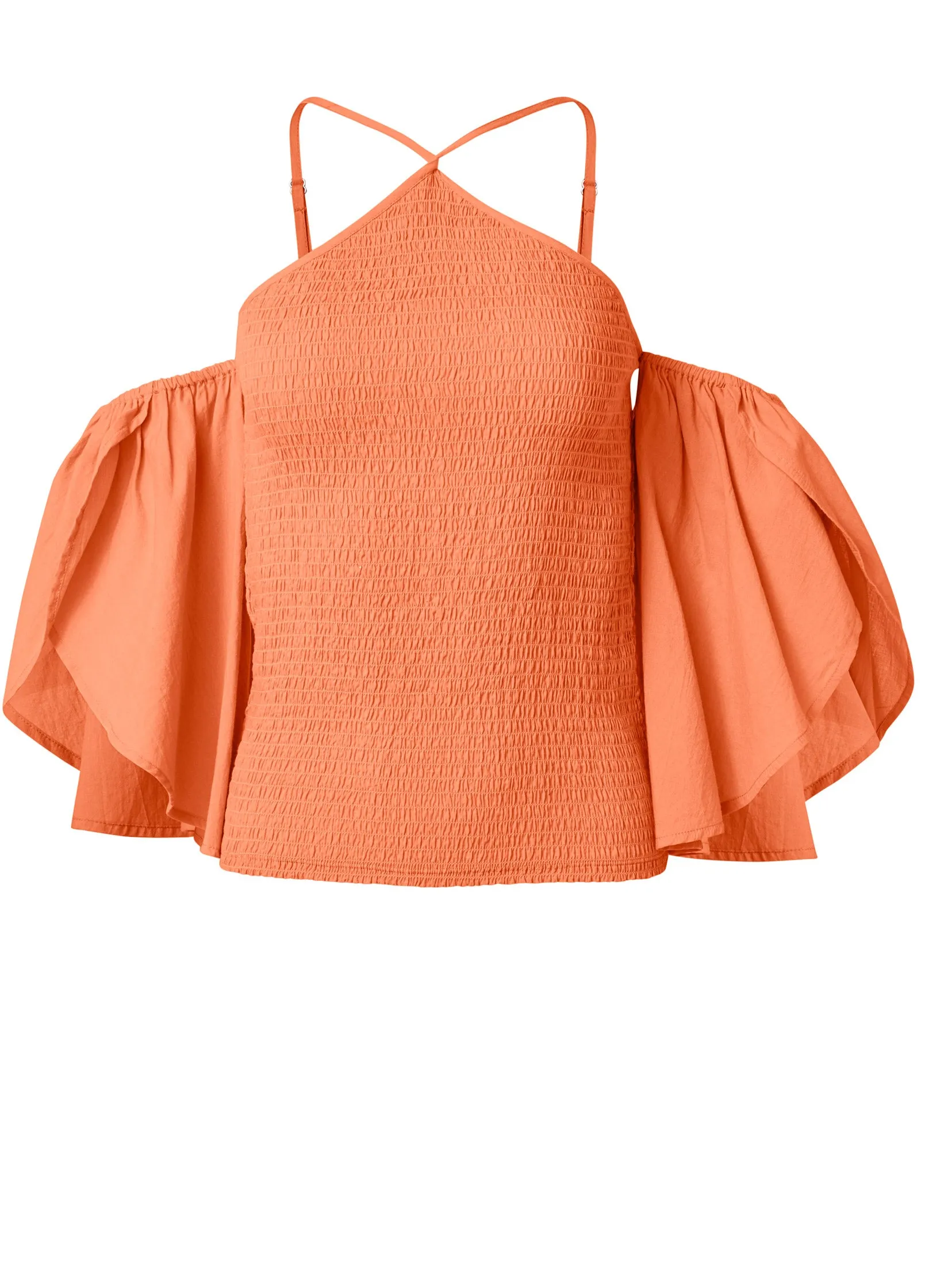 Smocked Fitted Top - Orange
