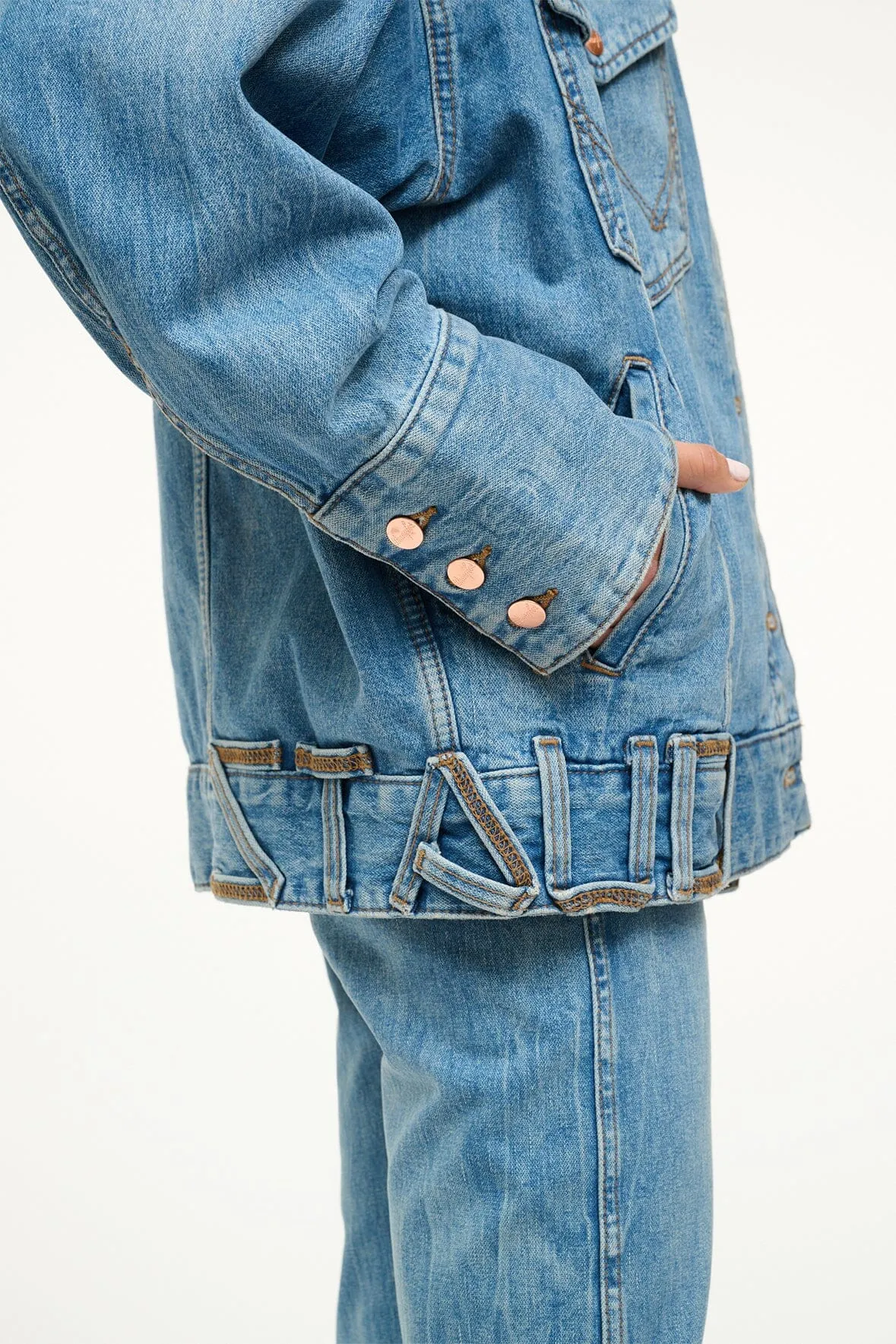 STAUD   WRANGLER THE BIGGEST JEAN JACKET | MID BLUE