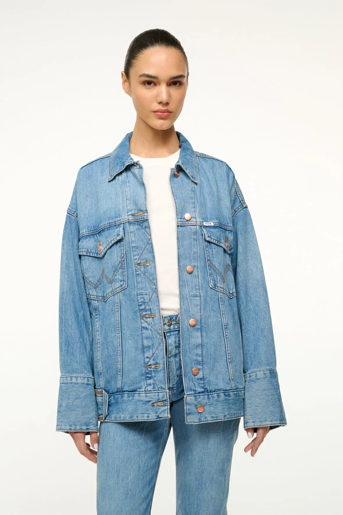 STAUD   WRANGLER THE BIGGEST JEAN JACKET | MID BLUE