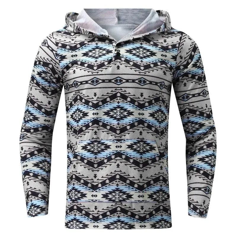 Wiaofellas Casual Long Sleeve Pockets Pullovers Spring Graphic Vintage Sweatshirts Men Clothing Autumn Loose All Match Hoodies Streetwear