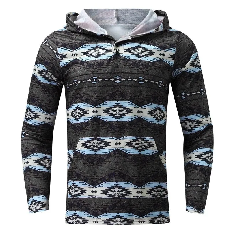 Wiaofellas Casual Long Sleeve Pockets Pullovers Spring Graphic Vintage Sweatshirts Men Clothing Autumn Loose All Match Hoodies Streetwear